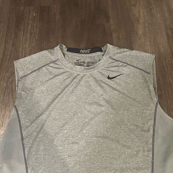 Nike Mens Pro Combat Dri-fit Grey Fitted Tank Top - Picture 4 of 8